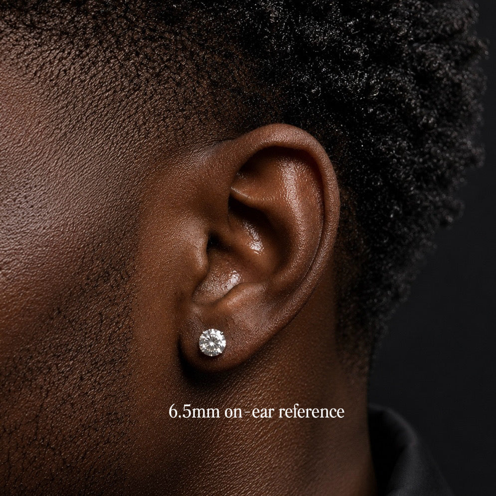 AUREX 2CTW ROUND MOISSANITE STUD EARRINGS