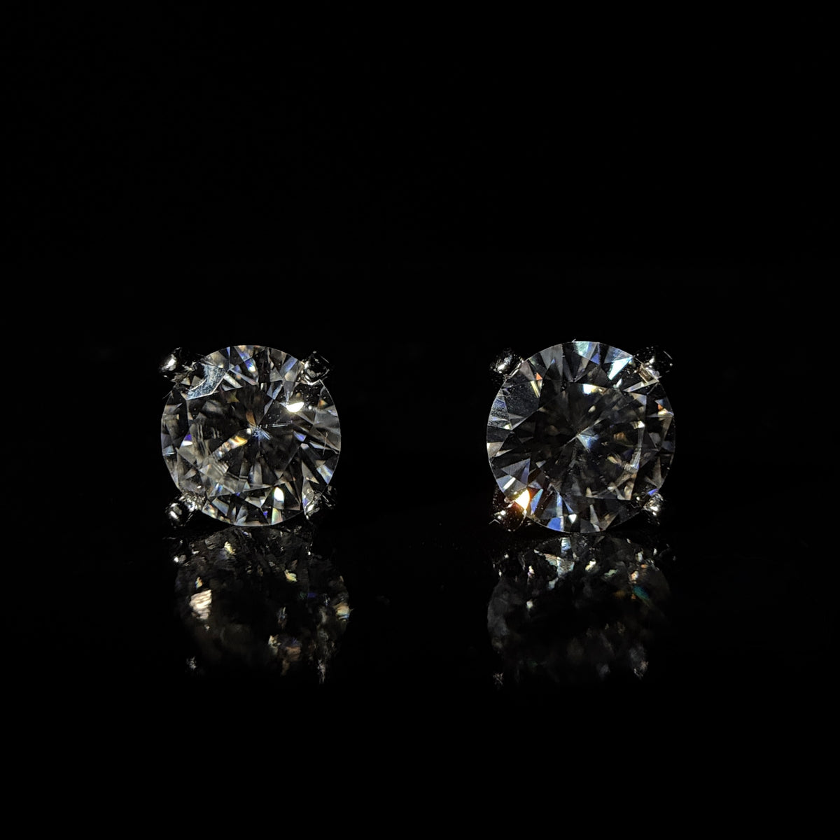AUREX 2CTW ROUND MOISSANITE STUD EARRINGS